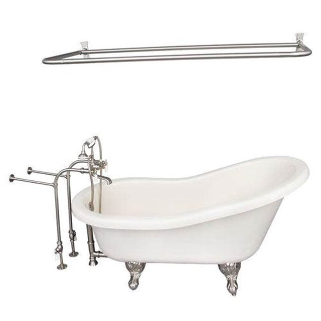 Barclay - Tub Kit 60'' AC Slipper, Shwr Rd,Filler,Supplies,Drain-BrNkl - Brushed Nickel