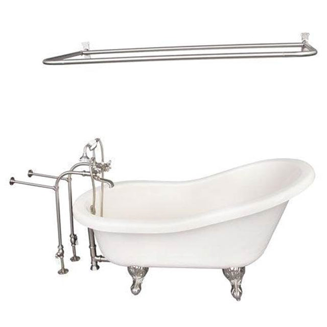 Barclay - Tub Kit 60'' AC Slipper, Shwr Rd,Filler,Supplies,Drain-BrNkl - Brushed Nickel