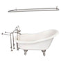 Barclay - Tub Kit 60'' AC Slipper, Shwr Rd,Filler,Supplies,Drain-BrNkl - Brushed Nickel