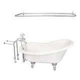 Barclay - Tub Kit 60'' AC Slipper, Shwr Rd,Filler,Supplies, Drain-Chrm - Polished Chrome
