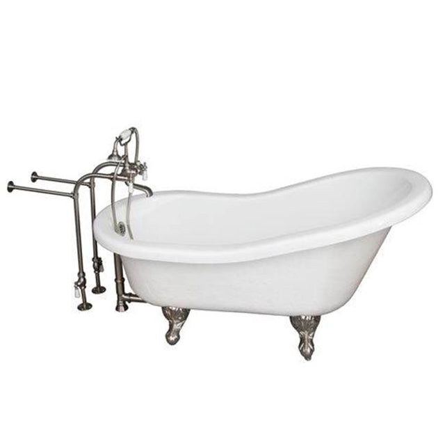 Barclay - Tub Kit 60'' AC Slipper, Tub Filler, Supplies, Drain-BrNkl - Brushed Nickel