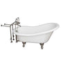 Barclay - Tub Kit 60'' AC Slipper, Tub Filler, Supplies, Drain-BrNkl - Brushed Nickel