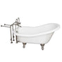 Barclay - Tub Kit 60'' AC Slipper, Tub Filler, Supplies, Drain-BrNkl - Brushed Nickel