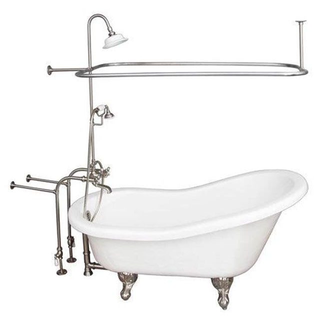 Barclay - Tub Kit 60'' AC Slipper, Shwr Unit, Supplies, Drain-BrNkl - Brushed Nickel