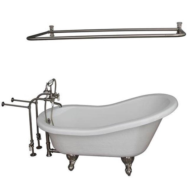 Barclay - Tub Kit 60'' AC Slipper, Shwr Rd,Filler,Supplies,Drain-BrNkl - Brushed Nickel