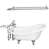 Barclay - Tub Kit 60'' AC Slipper, Shwr Rd,Filler,Supplies,Drain-BrNkl - Brushed Nickel