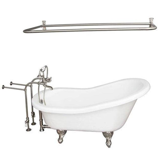 Barclay - Tub Kit 60'' AC Slipper, Shwr Rd,Filler,Supplies,Drain-BrNkl - Brushed Nickel