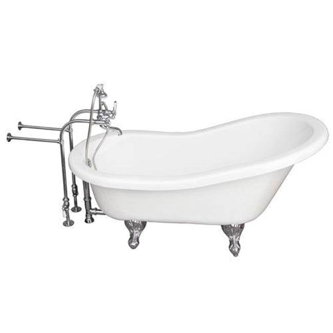 Barclay - Tub Kit 60'' AC Slipper, Tub Filler, Supplies, Drain-Chrome - Polished Chrome
