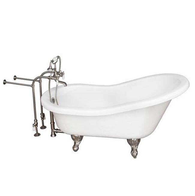 Barclay - Tub Kit 67'' AC Slipper, Tub Filler, Supplies, Drain-BrNkl - Brushed Nickel