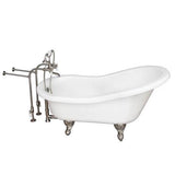 Barclay - Tub Kit 67'' AC Slipper, Tub Filler, Supplies, Drain-BrNkl - Brushed Nickel