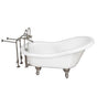 Barclay - Tub Kit 67'' AC Slipper, Tub Filler, Supplies, Drain-BrNkl - Brushed Nickel