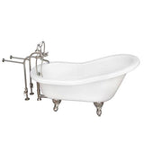 Barclay - Tub Kit 67'' AC Slipper, Tub Filler, Supplies, Drain-BrNkl - Brushed Nickel