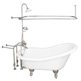 Barclay - Tub Kit 67'' AC Slipper,Shwr Unit, Supplies, Drain-BrNkl - Brushed Nickel