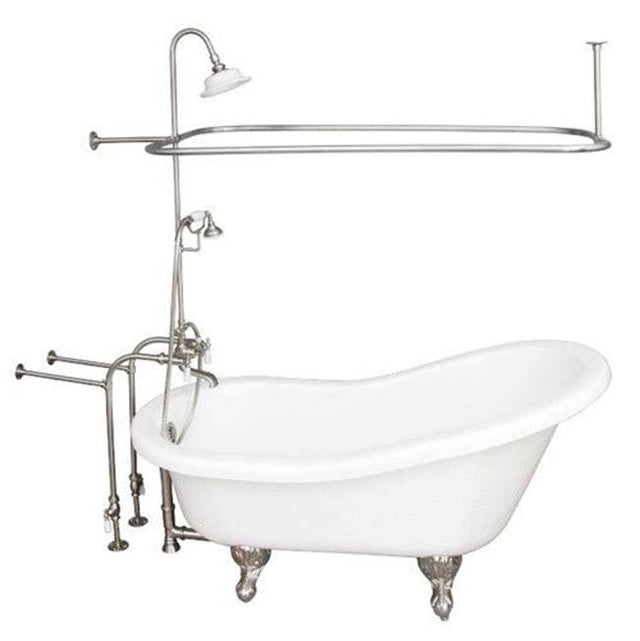 Barclay - Tub Kit 67'' AC Slipper,Shwr Unit, Supplies, Drain-BrNkl - Brushed Nickel