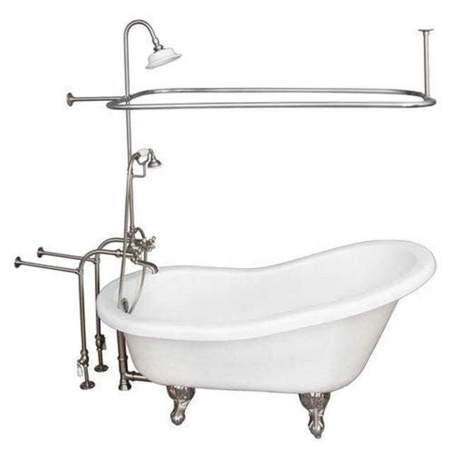 Barclay - Tub Kit 67'' AC Slipper,Shwr Unit, Supplies, Drain-BrNkl - Brushed Nickel