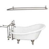 Barclay - Tub Kit 67'' AC Slipper,Filler Shwr Rod,Supplies,Drain-BrNkl - Brushed Nickel
