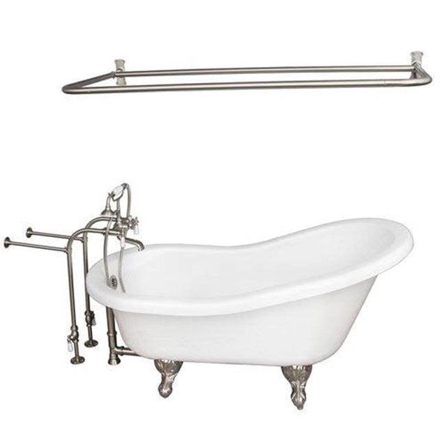 Barclay - Tub Kit 67'' AC Slipper,Filler Shwr Rod,Supplies,Drain-BrNkl - Brushed Nickel