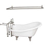 Barclay - Tub Kit 67'' AC Slipper,Filler Shwr Rod,Supplies,Drain-BrNkl - Brushed Nickel