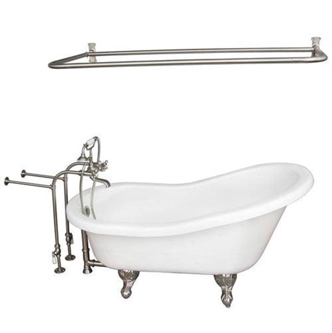 Barclay - Tub Kit 67'' AC Slipper,Filler Shwr Rod,Supplies,Drain-BrNkl - Brushed Nickel