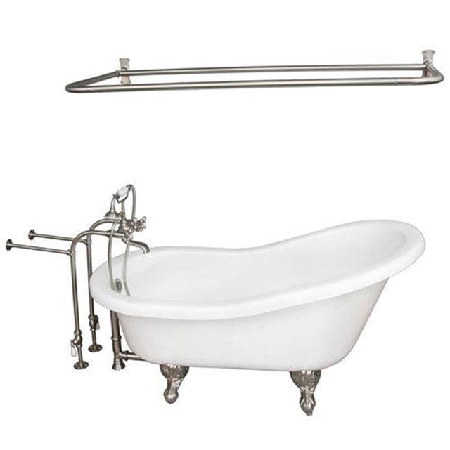 Barclay - Tub Kit 67'' AC Slipper,Filler Shwr Rod,Supplies,Drain-BrNkl - Brushed Nickel