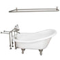 Barclay - Tub Kit 67'' AC Slipper,Filler Shwr Rod,Supplies,Drain-BrNkl - Brushed Nickel