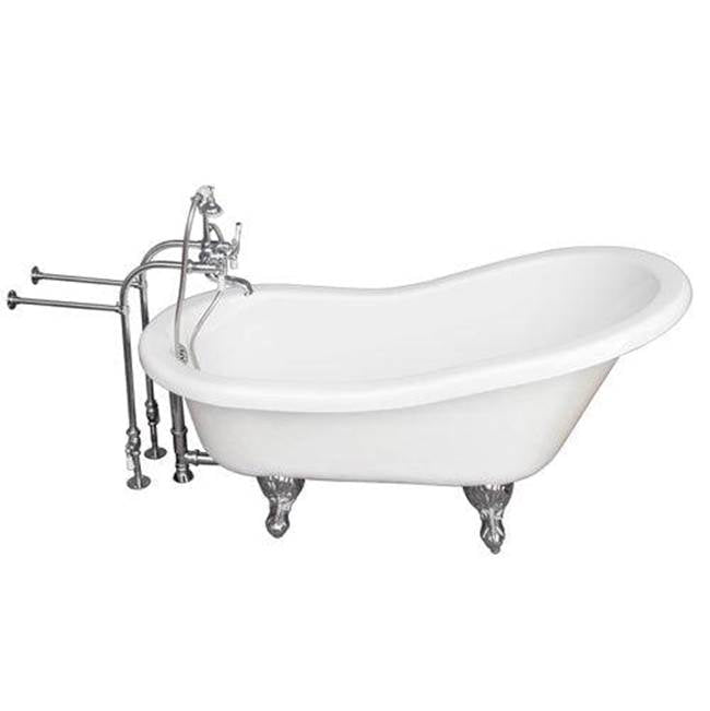 Barclay - Tub Kit 67'' AC Slipper, Tub Filler, Supplies, Drain-Chrome - Polished Chrome