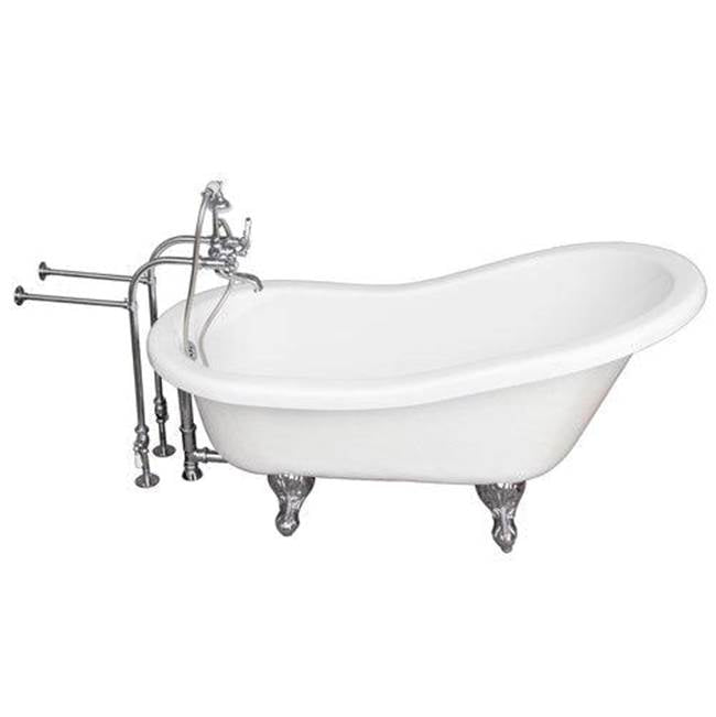 Barclay - Tub Kit 67'' AC Slipper, Tub Filler, Supplies, Drain-Chrome - Polished Chrome