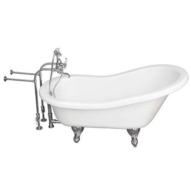 Barclay - Tub Kit 67'' AC Slipper, Tub Filler, Supplies, Drain-Chrome - Polished Chrome