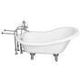 Barclay - Tub Kit 67'' AC Slipper, Tub Filler, Supplies, Drain-Chrome - Polished Chrome