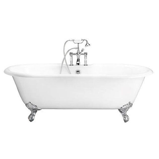Barclay - Tub Kit 67'' CI Dbl Roll Top Filler, Supplies, Drain-Chrome - Polished Chrome