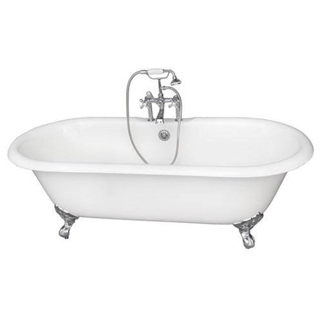 Barclay - Tub Kit 67'' CI Dbl Roll Top Filler, Supplies, Drain-Chrome - Polished Chrome