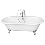 Barclay - Tub Kit 67'' CI Dbl Roll Top Filler, Supplies, Drain-Chrome - Polished Chrome
