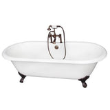 Barclay - Tub Kit 67'' CI Dbl Roll Top Filler, Supplies, Drain-ORB - Oil Rubbed Bronze