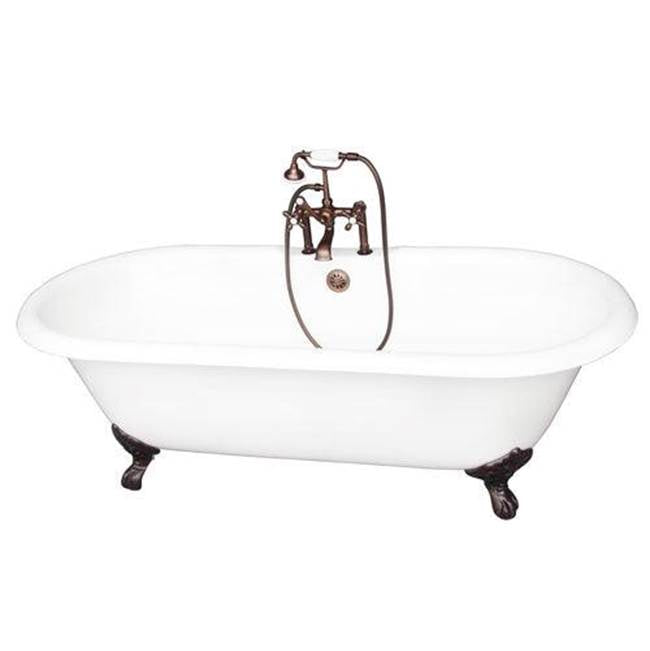 Barclay - Tub Kit 67'' CI Dbl Roll Top Filler, Supplies, Drain-ORB - Oil Rubbed Bronze