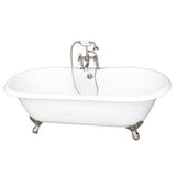 Barclay - Tub Kit 67'' CI Dbl Roll Top Filler, Supplies, Drain-BrNkl - Satin Nickel