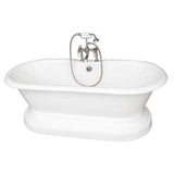 Barclay - Tub Kit 67'' CI Dbl Roll Top Base,Filler,Supplies,Drain-SN - Satin Nickel