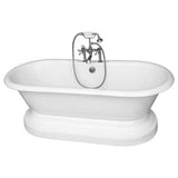Barclay - Tub Kit 67'' CI Dbl Roll Top Base,Filler,Supplies,Drain-SN - Satin Nickel