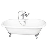 Barclay - Tub Kit 67'' CI Dbl Roll Top Filler, Supplies, Drain-Chrome - Polished Chrome