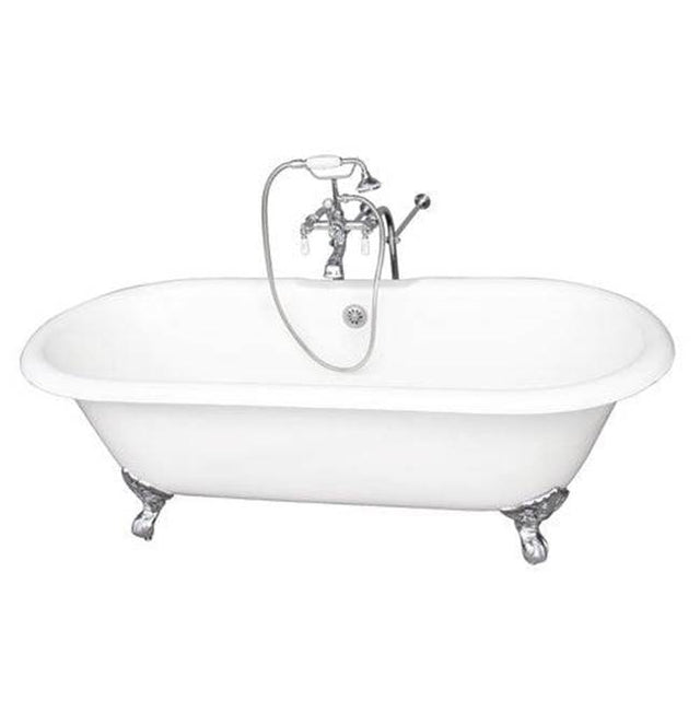 Barclay - Tub Kit 67'' CI Dbl Roll Top Filler, Supplies, Drain-Chrome - Polished Chrome