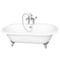 Barclay - Tub Kit 67'' CI Dbl Roll Top Filler, Supplies, Drain-Chrome - Polished Chrome