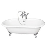 Barclay - Tub Kit 67'' CI Dbl Roll Top Filler, Supplies, Drain-Chrome - Polished Chrome