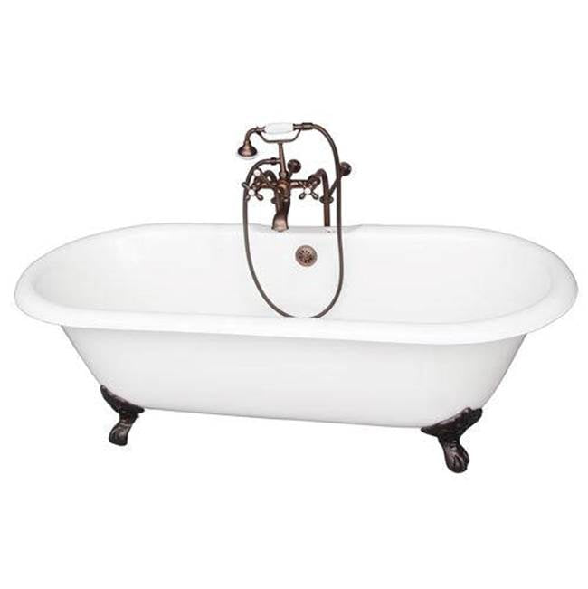 Barclay - Tub Kit 67'' CI Dbl Roll Top Filler, Supplies, Drain-ORB - Oil Rubbed Bronze