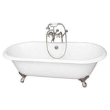 Barclay - Tub Kit 67'' CI Dbl Roll Top Filler, Supplies, Drain-BrNkl - Satin Nickel
