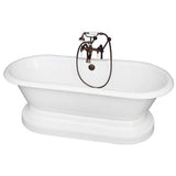 Barclay - Tub Kit 67'' CI Dbl Roll Top Base,Filler,Supplies,Drain-ORB - Oil Rubbed Bronze