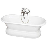 Barclay - Tub Kit 67'' CI Dbl Roll Top Base,Filler,Supplies,Drain-SN - Satin Nickel