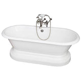 Barclay - Tub Kit 67'' CI Dbl Roll Top Base,Filler,Supplies,Drain-SN - Satin Nickel