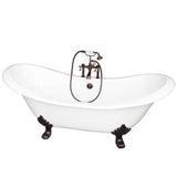 Barclay - Tub Kit 71'' CI Dbl Slipper Filler, Supplies, Drain-ORB - Oil Rubbed Bronze
