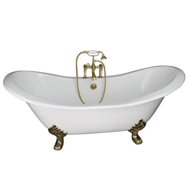 Barclay - Tub Kit 71'' CI Dbl Slipper, Filler, Supplies, Drain-PB - Polished Brass