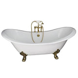 Barclay - Tub Kit 71'' CI Dbl Slipper, Filler, Supplies, Drain-PB - Polished Brass