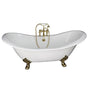 Barclay - Tub Kit 71'' CI Dbl Slipper, Filler, Supplies, Drain-PB - Polished Brass